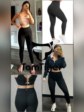 3 For $30😃 Sculpting High-Rise Tummy Control Butt Lifting Yoga Black Tights Leg